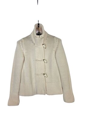 Marina Yatching Archivia Maglione Chunky Toggle Knit Wool Cardigan Sweater zip